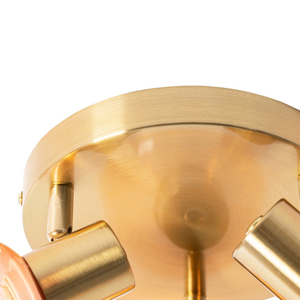 Qazqa LED Aufbaustrahler Vidro, ohne Leuchtmittel, Warmweiß, QAZQA Aufbau spot, e14, Rosa, Stahl, Art Deco – Bild 4 von 5