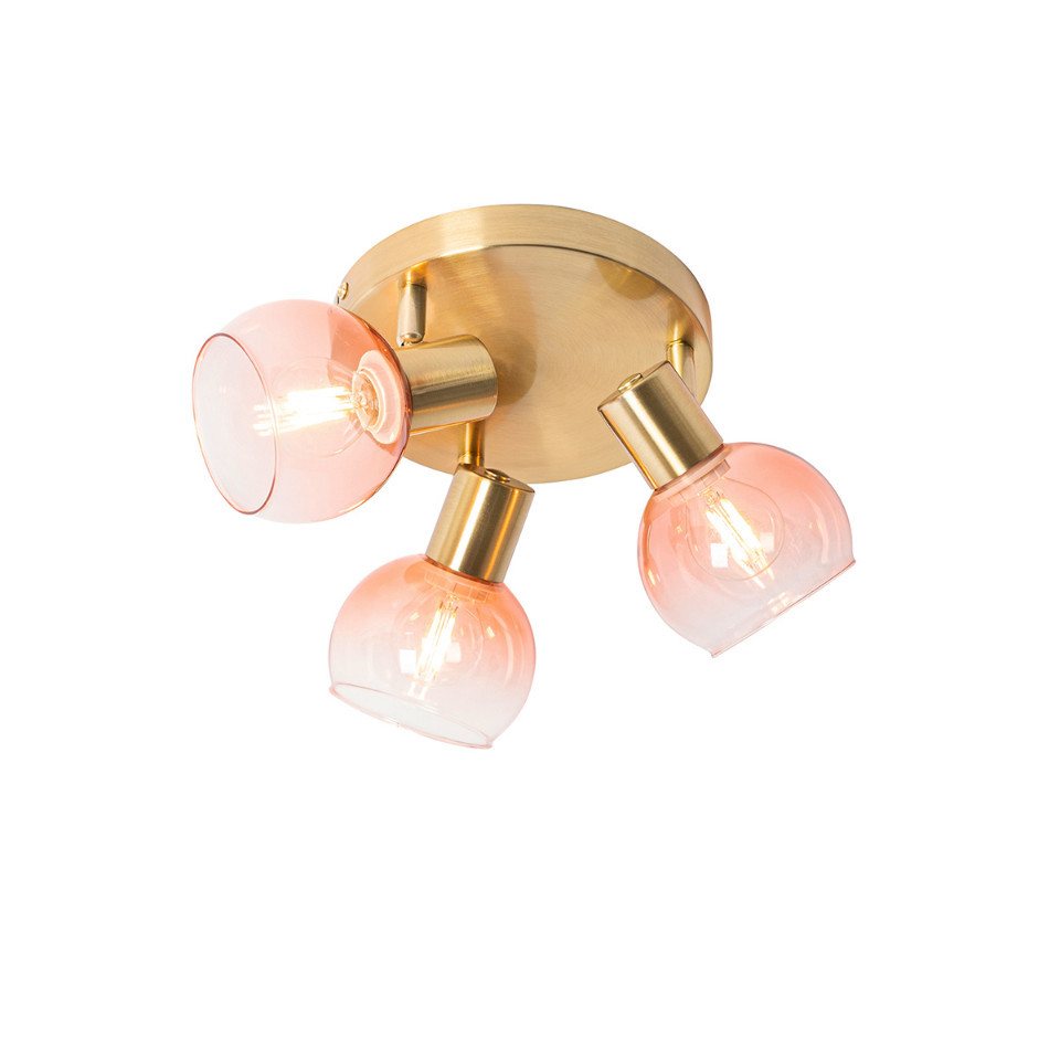 Qazqa LED Aufbaustrahler Vidro, ohne Leuchtmittel, Warmweiß, QAZQA Aufbau spot, e14, Rosa, Stahl, Art Deco – Bild 5 von 5