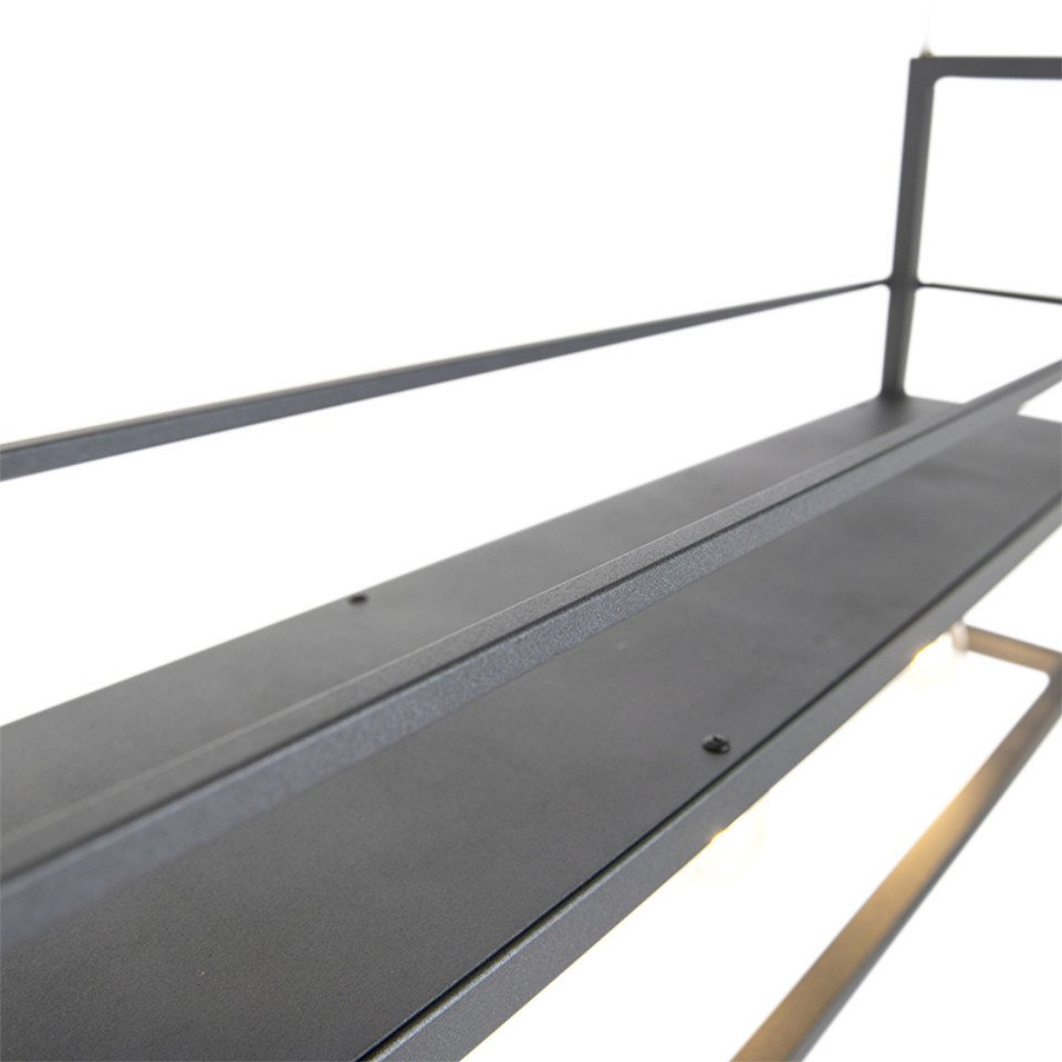 Qazqa Pendelleuchte Cage rack, ohne Leuchtmittel, Warmweiß, QAZQA Hängeleuchte, e27, Schwarz, Stahl, Industrie – Bild 5 von 5