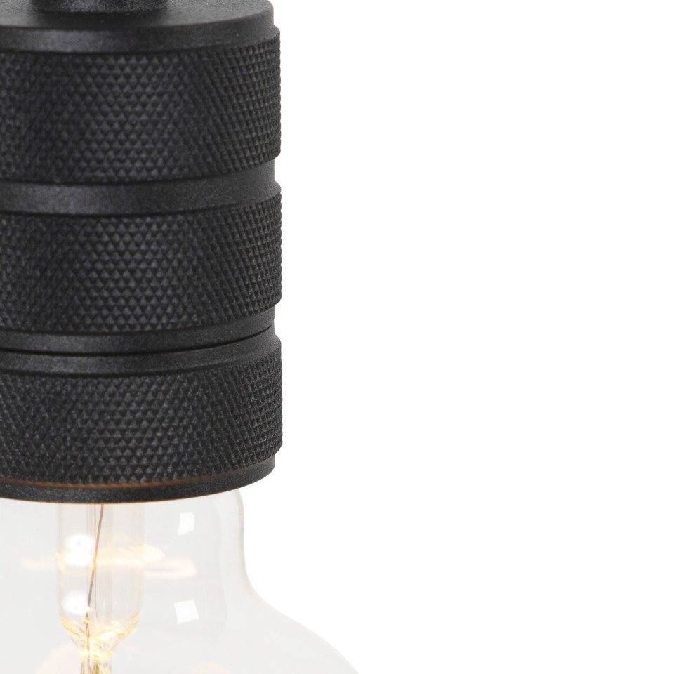 Qazqa Pendelleuchte Cavalux, ohne Leuchtmittel, Warmweiß, QAZQA Hängeleuchte, e27, Schwarz, Stahl, Design – Bild 3 von 5