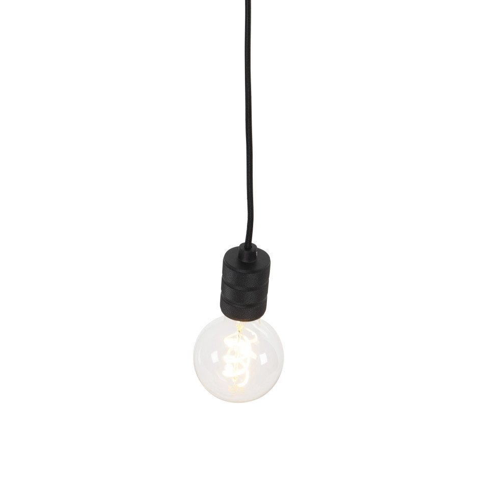 Qazqa Pendelleuchte Cavalux, ohne Leuchtmittel, Warmweiß, QAZQA Hängeleuchte, e27, Schwarz, Stahl, Design – Bild 5 von 5