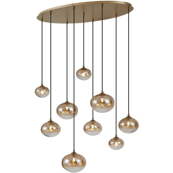 Qazqa Pendelleuchte Jia, ohne Leuchtmittel, Warmweiß, QAZQA Hängeleuchte, g9, gold, Stahl, Art Deco