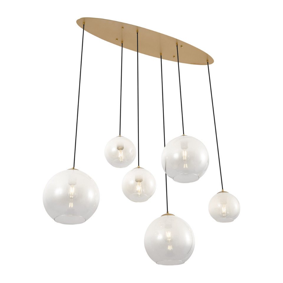 Qazqa Pendelleuchte Misty, ohne Leuchtmittel, Warmweiß, QAZQA Hängeleuchte, e27, Gold, Stahl, Modern – Bild 4 von 5