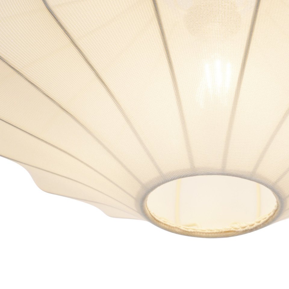 Qazqa Pendelleuchte Plu, ohne Leuchtmittel, Extra-Warmweiß, QAZQA Hängeleuchte, e27, Crème, Textil, Japandi – Bild 3 von 5