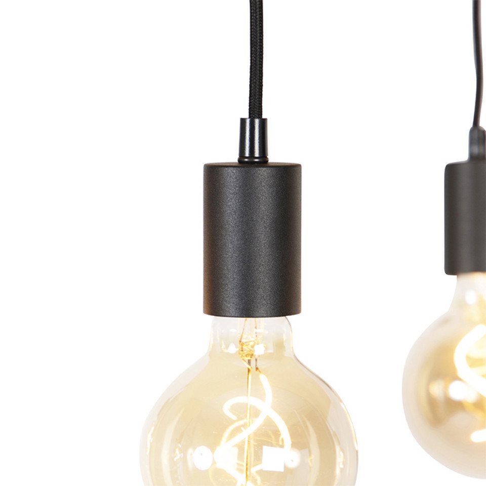 Qazqa Pendelleuchte Shelf, ohne Leuchtmittel, Warmweiß, QAZQA Hängeleuchte, e27, Schwarz, Holz, Industrie – Bild 5 von 5