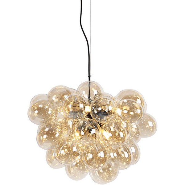 Qazqa Pendelleuchte Uvas, ohne Leuchtmittel, Warmweiß, QAZQA Hängeleuchte, g9, Gold, Glas, Art Deco