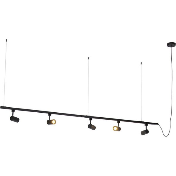 Qazqa Schienensystem-Sets Iconic jeana, ohne Leuchtmittel, Warmweiß, QAZQA Schienen leuchte, gu10, Schwarz, Stahl, Modern