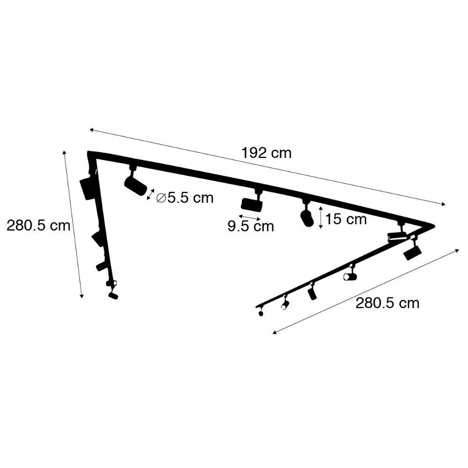 Qazqa Schienensystem-Sets Iconic jeana, ohne Leuchtmittel, Warmweiß, QAZQA Schienen leuchte, gu10, Schwarz, Stahl, Modern – Bild 3 von 5