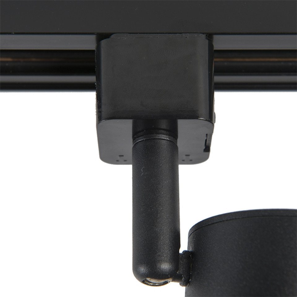 Qazqa Schienensystem-Sets Iconic jeana, ohne Leuchtmittel, GU10, Schwarz, Modern, Stahl, Deckenstrahler 1-flammig – Bild 2 von 5