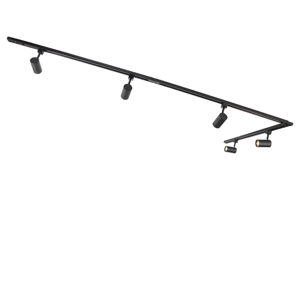 Qazqa Schienensystem-Sets Iconic jeana, ohne Leuchtmittel, Warmweiß, QAZQA Schienen leuchte, gu10, Schwarz, Stahl, Modern – Bild 5 von 5