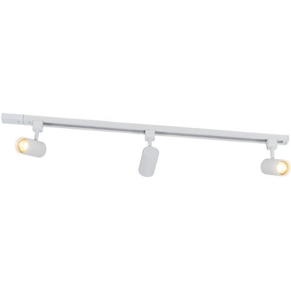 Qazqa Schienensystem-Sets Iconic jeana, ohne Leuchtmittel, Warmweiß, QAZQA Schienen leuchte, gu10, Weiß, Aluminium, Modern