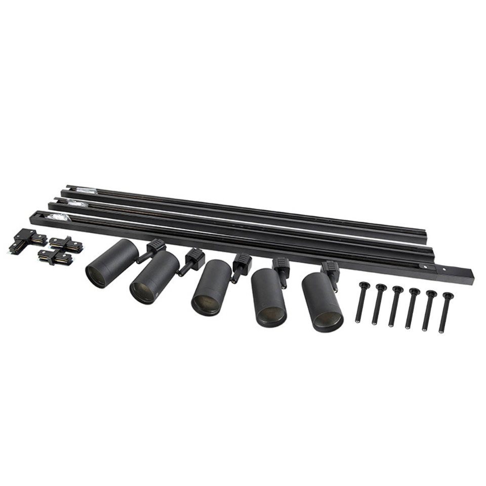 Qazqa Schienensystem-Sets Iconic jeana, ohne Leuchtmittel, Extra-Warmweiß, QAZQA Schienen leuchte, gu10, Schwarz, Stahl, Modern – Bild 3 von 5