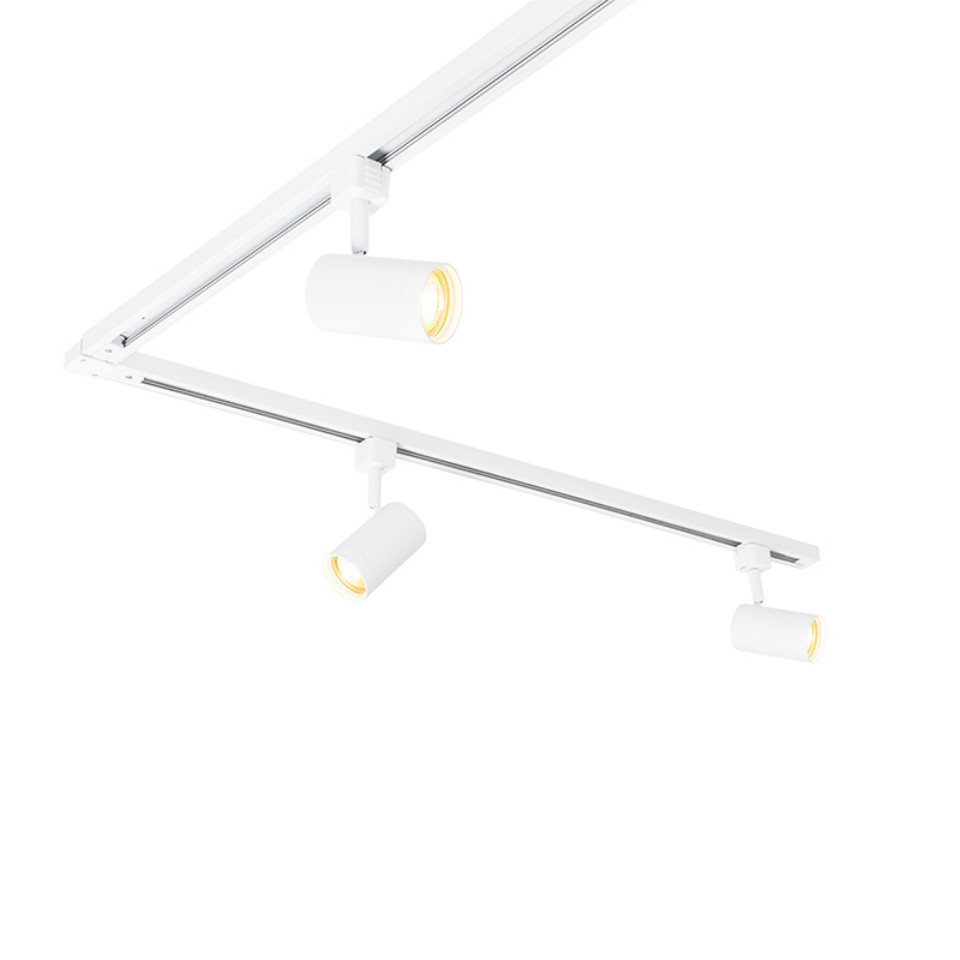Qazqa Schienensystem-Sets Iconic jeana, ohne Leuchtmittel, Warmweiß, QAZQA Schienen leuchte, gu10, Weiß, Aluminium, Modern – Bild 2 von 5