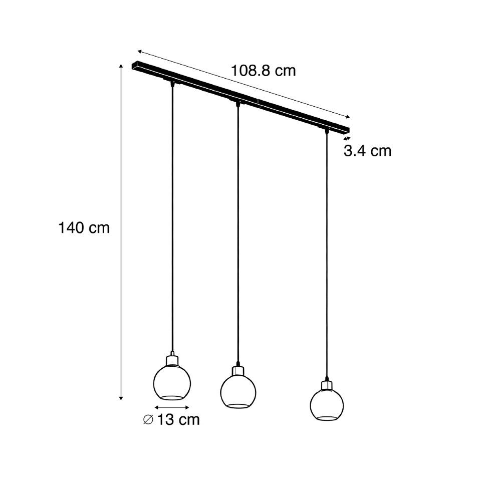 Qazqa Schienensystem-Sets Iconic lava, ohne Leuchtmittel, Kaltweiß, QAZQA Schienen leuchte, e27, Schwarz, Aluminium, Modern – Bild 2 von 5