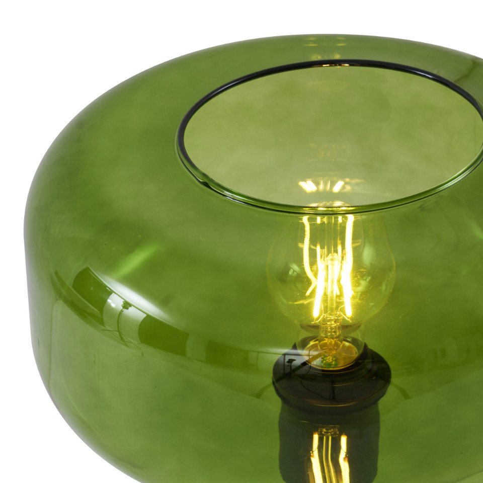 Qazqa Stehlampe Bizle, ohne Leuchtmittel, Extra-Warmweiß, QAZQA Stehlampe, e27, Schwarz, Glas, Retro – Bild 2 von 5