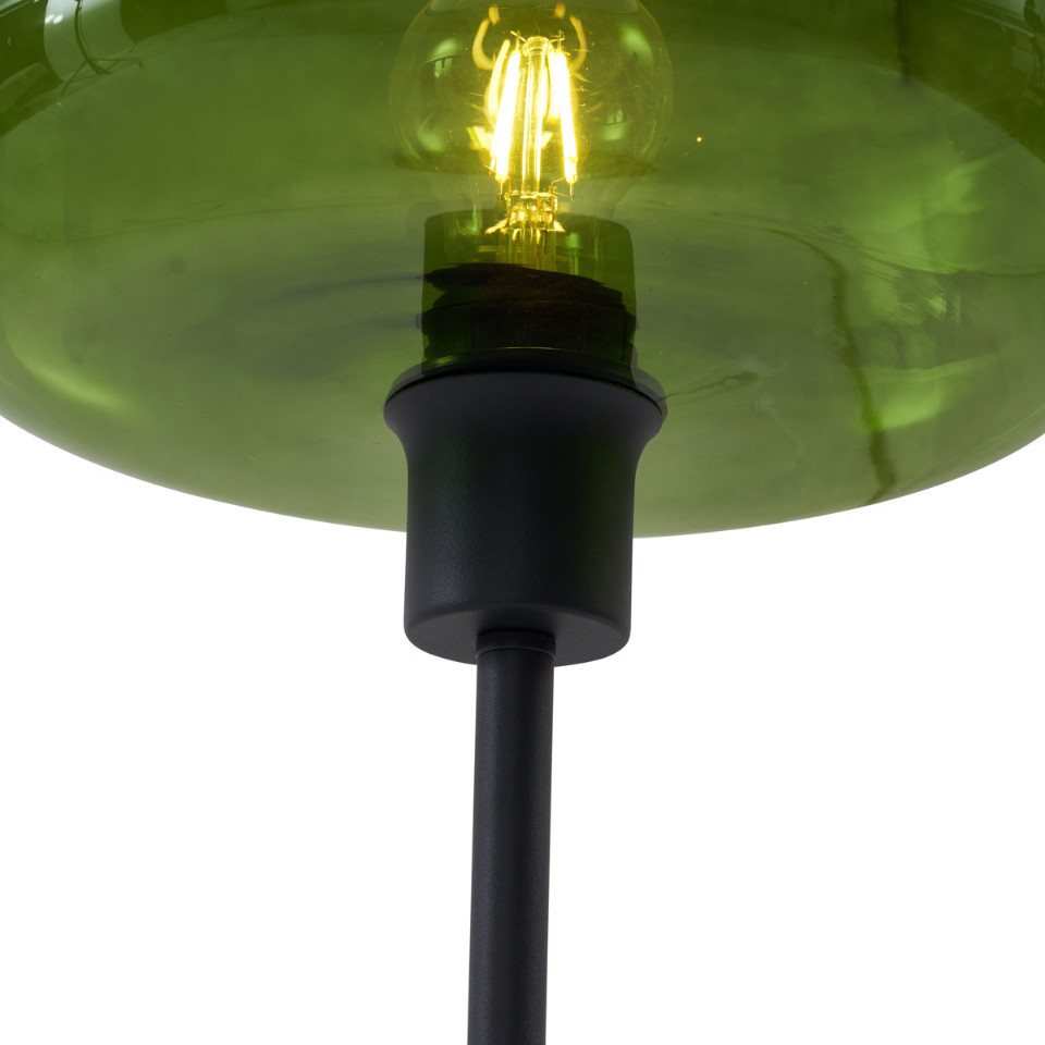 Qazqa Stehlampe Bizle, ohne Leuchtmittel, Extra-Warmweiß, QAZQA Stehlampe, e27, Schwarz, Glas, Retro – Bild 3 von 5