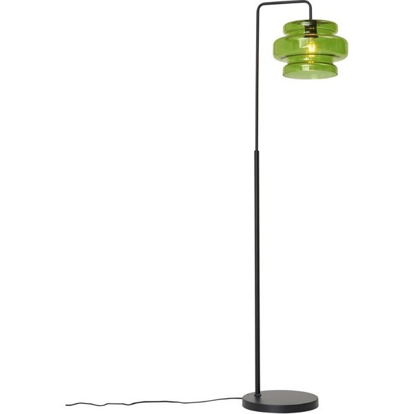 Qazqa Stehlampe Denise, ohne Leuchtmittel, Extra-Warmweiß, QAZQA Stehlampe, e27, Grün, Glas, Retro