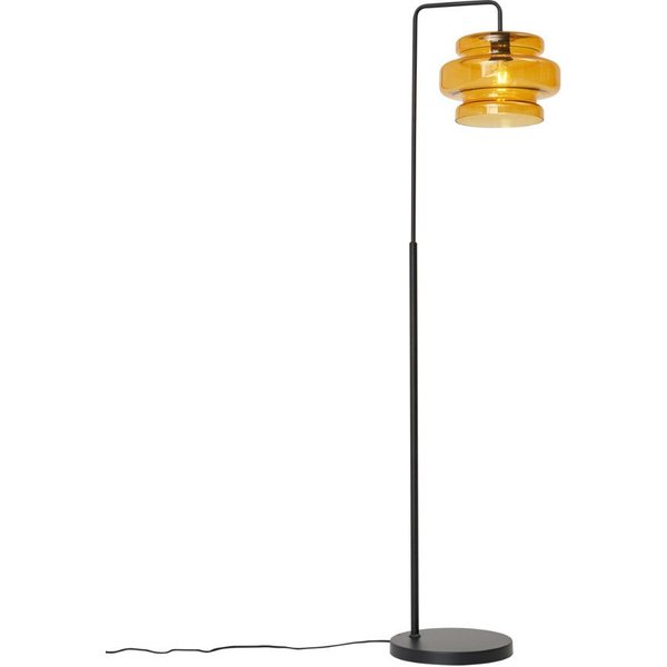 Qazqa Stehlampe Denise, ohne Leuchtmittel, Extra-Warmweiß, QAZQA Stehlampe, e27, Orange, Glas, Retro