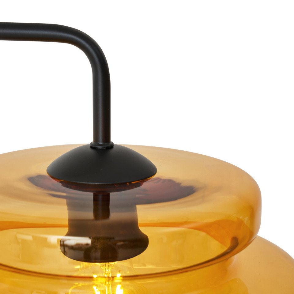 Qazqa Stehlampe Denise, ohne Leuchtmittel, Extra-Warmweiß, QAZQA Stehlampe, e27, Orange, Glas, Retro – Bild 3 von 5