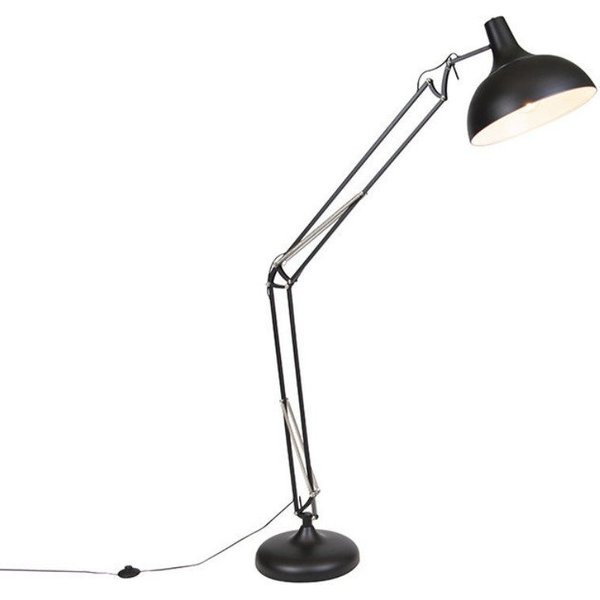 Qazqa Stehlampe Hobby fl, ohne Leuchtmittel, Warmweiß, QAZQA Stehlampe, e27, Schwarz, Stahl, Design