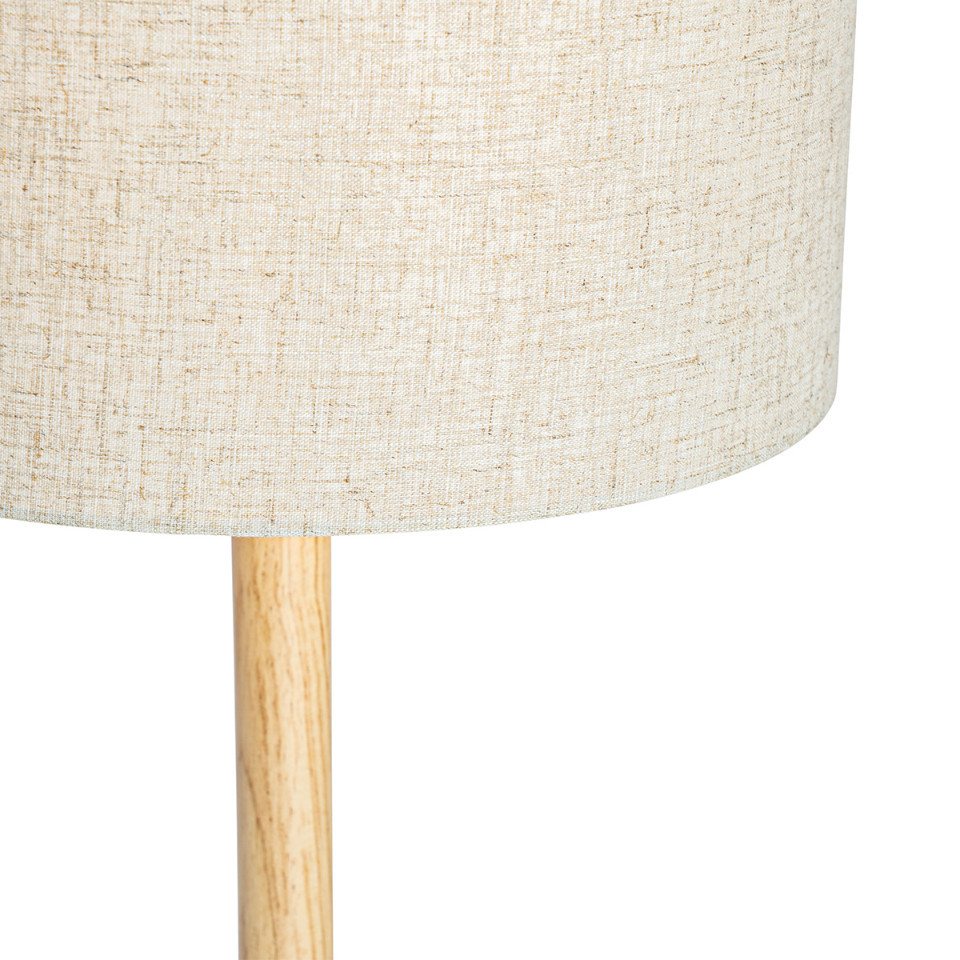 Qazqa Stehlampe Mels, ohne Leuchtmittel, Warmweiß, QAZQA Stehlampe, e27, Naturel, Holz, Modern – Bild 5 von 5