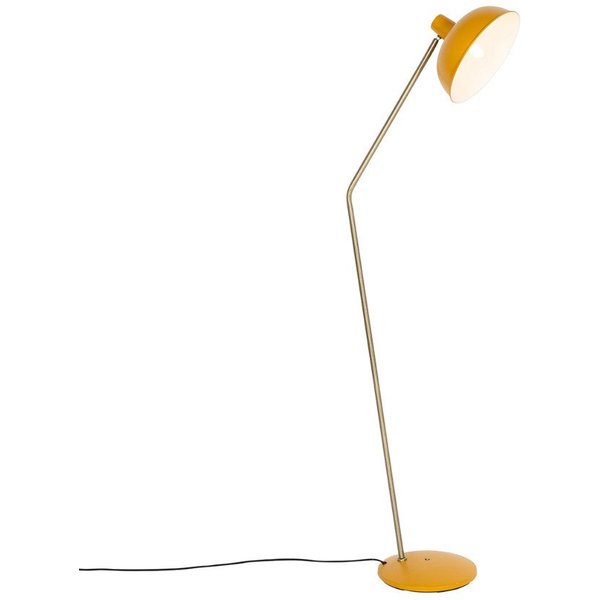 Qazqa Stehlampe Milou, ohne Leuchtmittel, Warmweiß, QAZQA Stehlampe, e27, Gelb, Stahl, Retro
