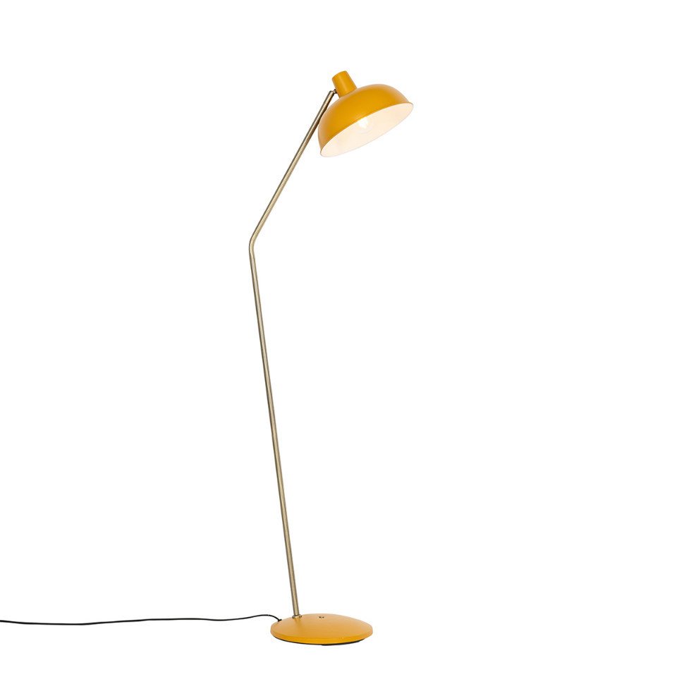 Qazqa Stehlampe Milou, ohne Leuchtmittel, Warmweiß, QAZQA Stehlampe, e27, Gelb, Stahl, Retro – Bild 5 von 5
