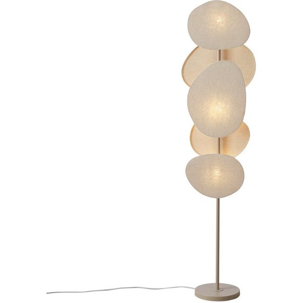 Qazqa Stehlampe Organica, ohne Leuchtmittel, Warmweiß, QAZQA Stehlampe, e27, Beige, Stahl, Japandi