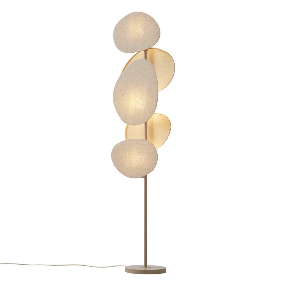 Qazqa Stehlampe Organica, ohne Leuchtmittel, Warmweiß, QAZQA Stehlampe, e27, Beige, Stahl, Japandi – Bild 4 von 5