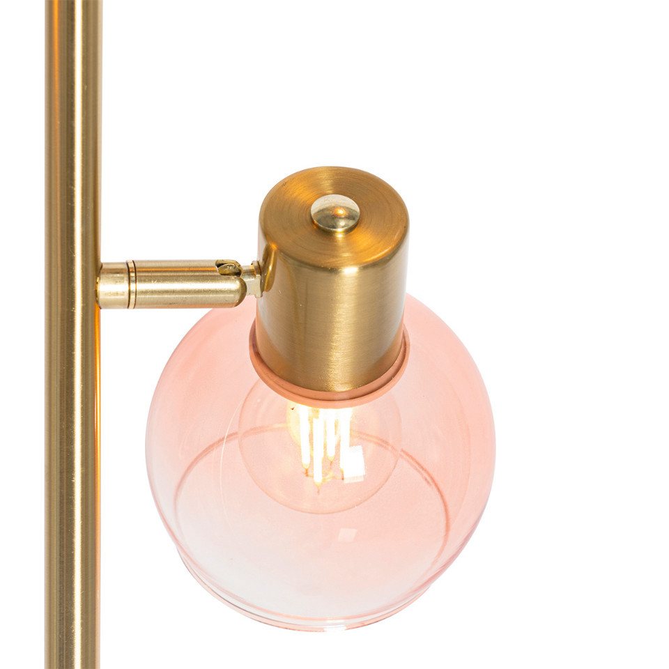 Qazqa Stehlampe Vidro, ohne Leuchtmittel, Warmweiß, QAZQA Stehlampe, e14, Rosa, Stahl, Art Deco – Bild 2 von 5