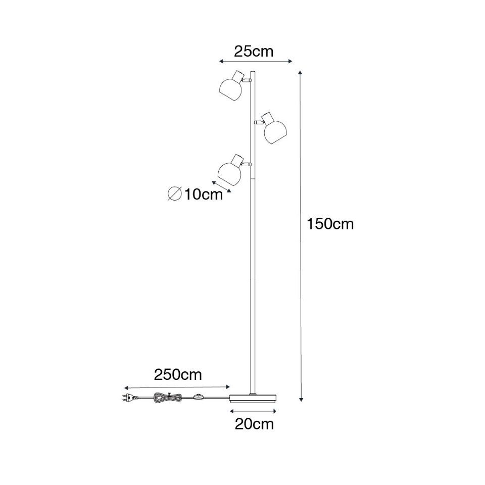 Qazqa Stehlampe Vidro, ohne Leuchtmittel, Warmweiß, QAZQA Stehlampe, e14, Rosa, Stahl, Art Deco – Bild 4 von 5