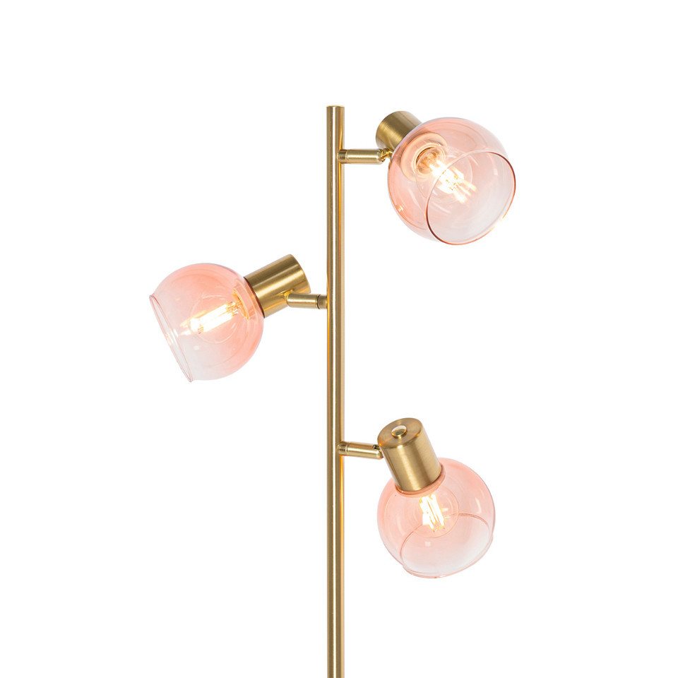 Qazqa Stehlampe Vidro, ohne Leuchtmittel, Warmweiß, QAZQA Stehlampe, e14, Rosa, Stahl, Art Deco – Bild 5 von 5