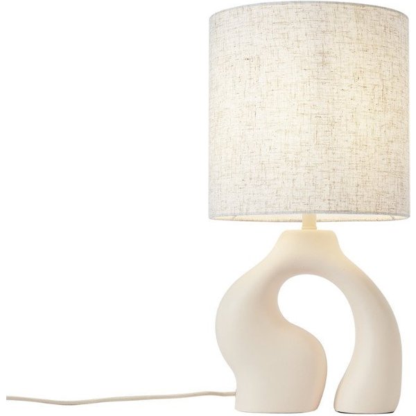 Qazqa Tischleuchte Dahlia, ohne Leuchtmittel, Warmweiß, QAZQA Tisch leuchte, e27, Beige, Kunststoff, Japandi