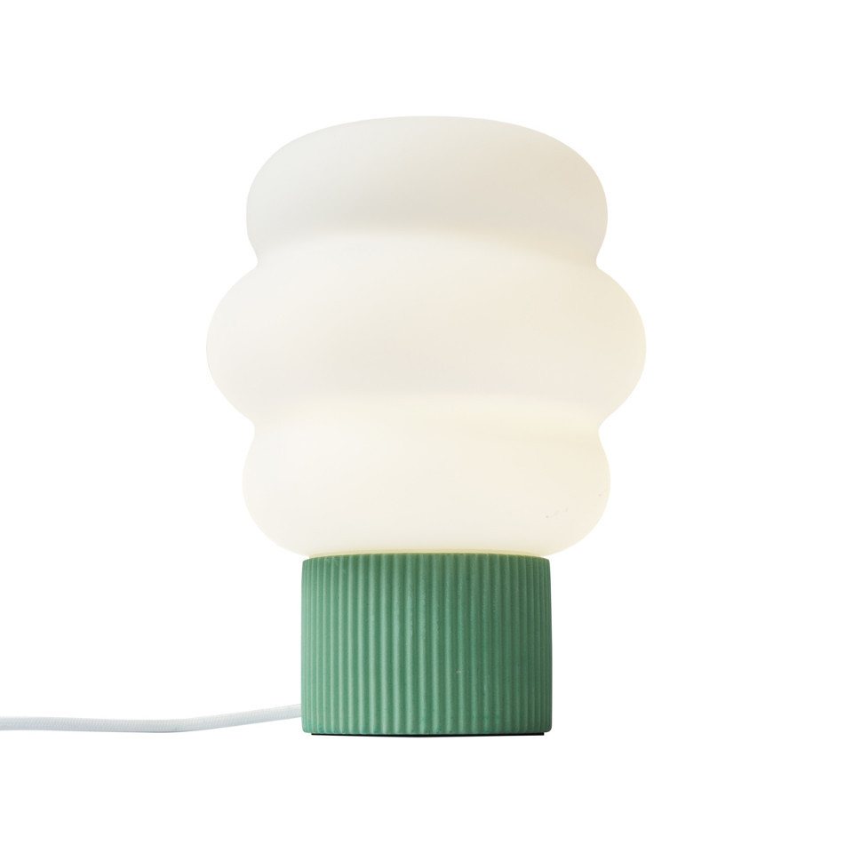 Qazqa Tischleuchte Kumo, ohne Leuchtmittel, Warmweiß, QAZQA Tisch leuchte, e27, Weiß, Glas, Japandi – Bild 4 von 5