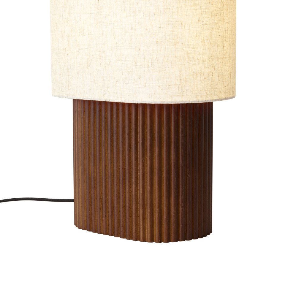 Qazqa Tischleuchte Lamel, ohne Leuchtmittel, Warmweiß, QAZQA Tisch leuchte, e27, Braun, Holz, Japandi – Bild 3 von 5