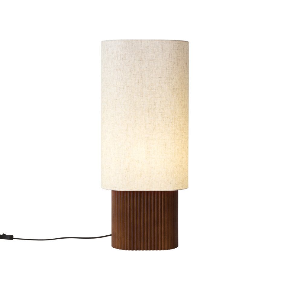 Qazqa Tischleuchte Lamel, ohne Leuchtmittel, Warmweiß, QAZQA Tisch leuchte, e27, Braun, Holz, Japandi – Bild 4 von 5