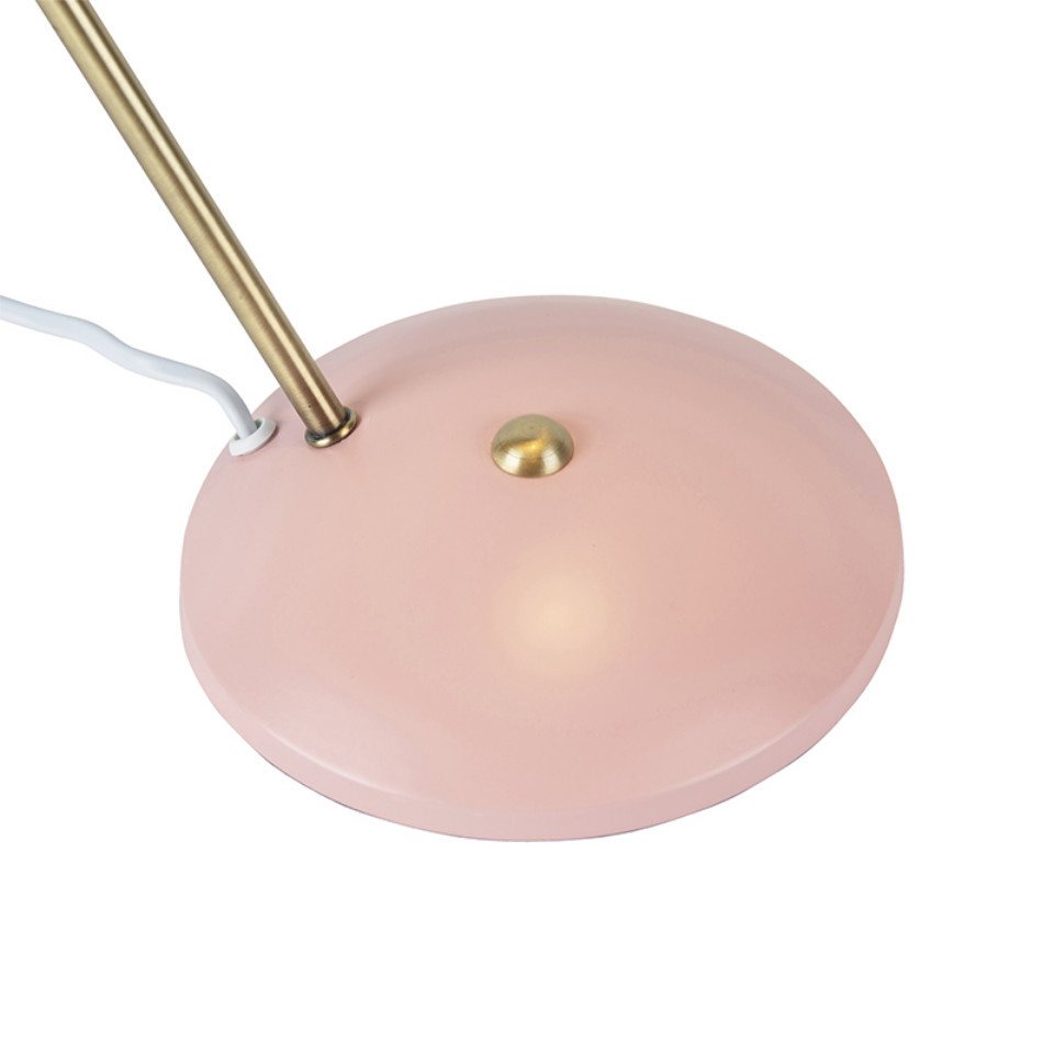 Qazqa Tischleuchte Milou, ohne Leuchtmittel, Warmweiß, QAZQA Tisch leuchte, e14, Rosa, Stahl, Retro – Bild 4 von 5