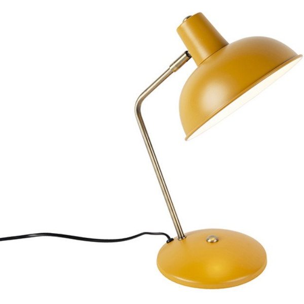 Qazqa Tischleuchte Milou, ohne Leuchtmittel, Warmweiß, QAZQA Tisch leuchte, e14, Gelb, Stahl, Retro