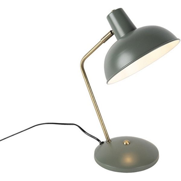 Qazqa Tischleuchte Milou, ohne Leuchtmittel, Warmweiß, QAZQA Tisch leuchte, e14, Grün, Stahl, Retro