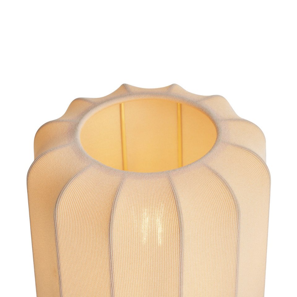 Qazqa Tischleuchte Pluni, ohne Leuchtmittel, Extra-Warmweiß, QAZQA Tisch leuchte, e27, Beige, Textil, Japandi – Bild 2 von 5