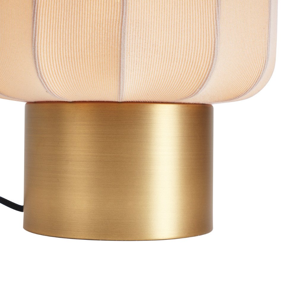 Qazqa Tischleuchte Pluni, ohne Leuchtmittel, Extra-Warmweiß, QAZQA Tisch leuchte, e27, Beige, Textil, Japandi – Bild 4 von 5