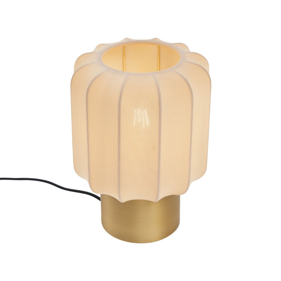 Qazqa Tischleuchte Pluni, ohne Leuchtmittel, Extra-Warmweiß, QAZQA Tisch leuchte, e27, Beige, Textil, Japandi – Bild 5 von 5