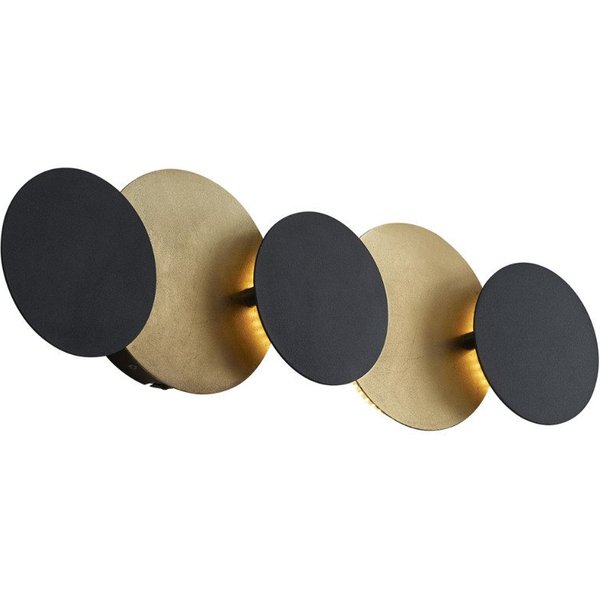 Qazqa Wandleuchte Sunrise, LED fest integriert, Extra-Warmweiß, QAZQA Wand leuchte, integrated, Schwarz, Metall, Modern