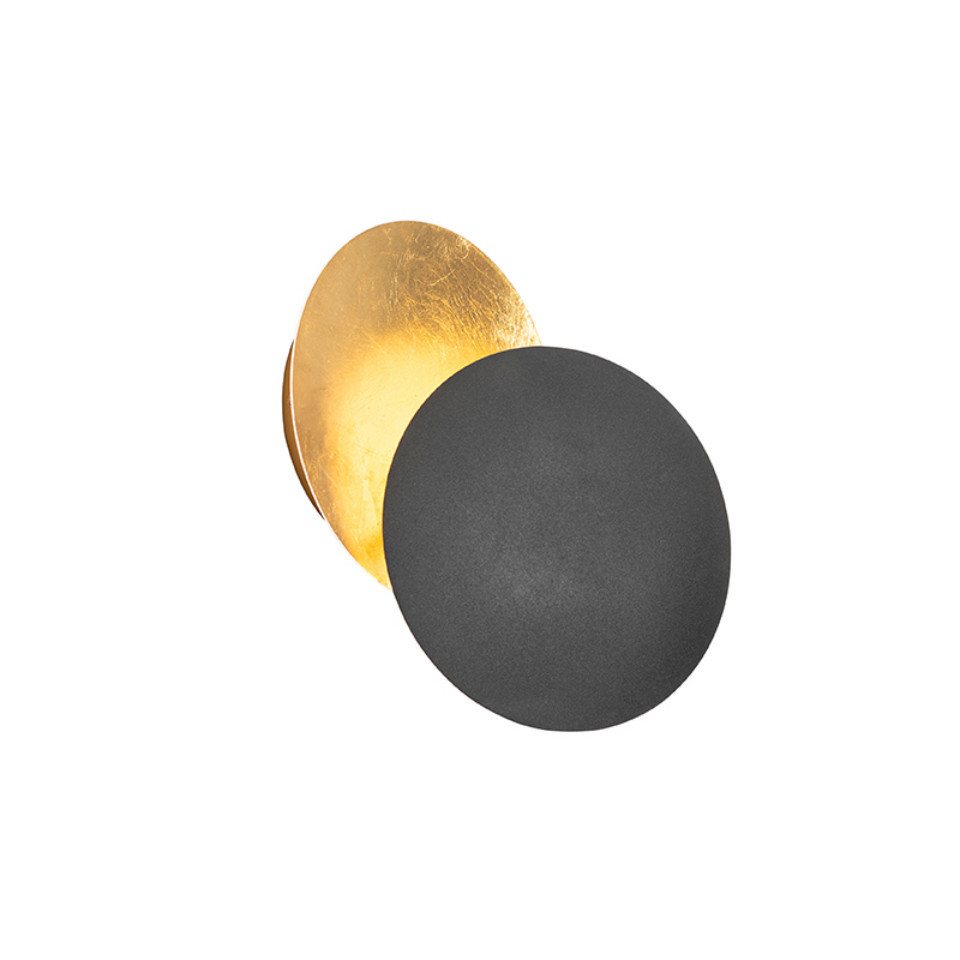 Qazqa Wandleuchte Sunrise, ohne Leuchtmittel, Warmweiß, QAZQA Wand leuchte, g9, Schwarz, Stahl, Modern – Bild 3 von 5