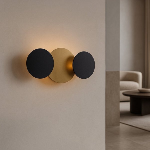 Qazqa Wandleuchte Sunrise, LED fest integriert, Extra-Warmweiß, QAZQA Wand leuchte, integrated, Schwarz, Metall, Modern