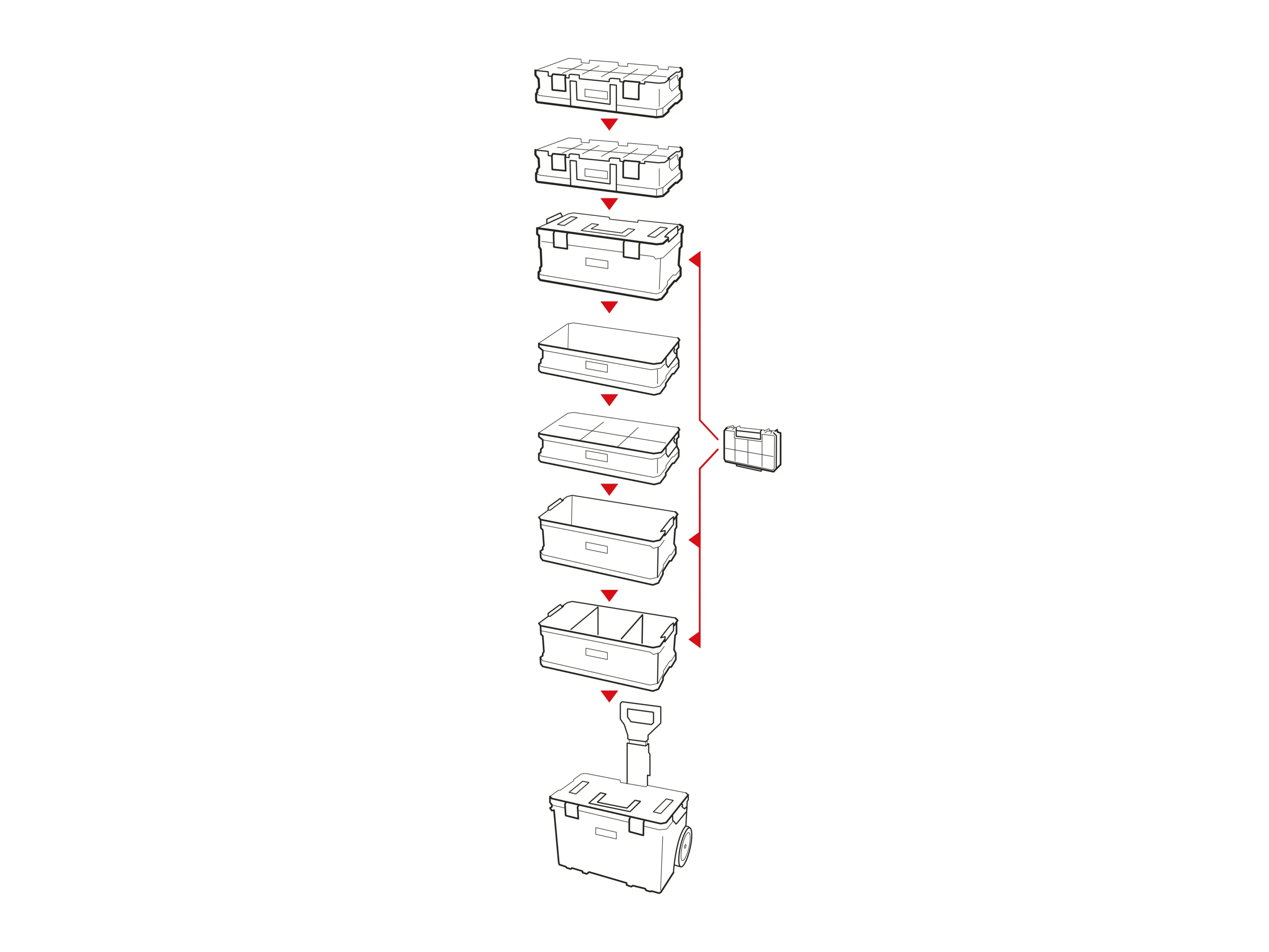 QBRICK SYSTEM Werkzeugwagen-Set, System TWO Cart Plus Vario + TWO Organizer FLEX 100 Plus + QS TWO Box 100 FLEX – Bild 4 von 4