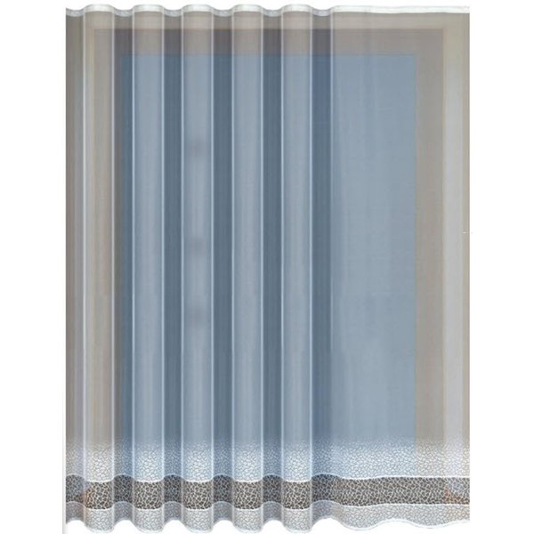 QBTEXTIL Gardine 34943 Weiß, Jacquard - Stoff, halbtransparent, Kräuselband