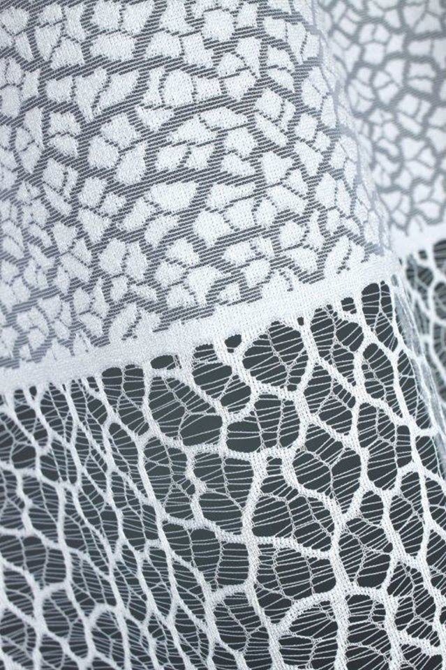 QBTEXTIL Gardine 34943 Weiß, Jacquard - Stoff, halbtransparent, Kräuselband – Bild 2 von 2