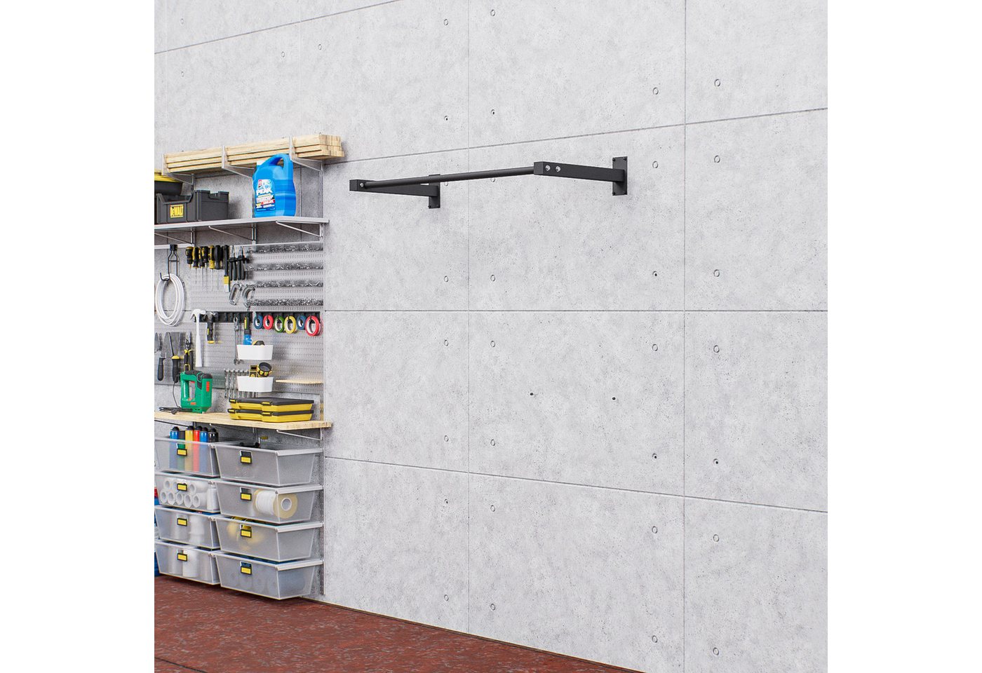 QLS Klimmzugstange 120CM Wand - Decke, Reckstange Klimmzug Stange Turnstange Fitness Calistenics – Bild 2 von 5
