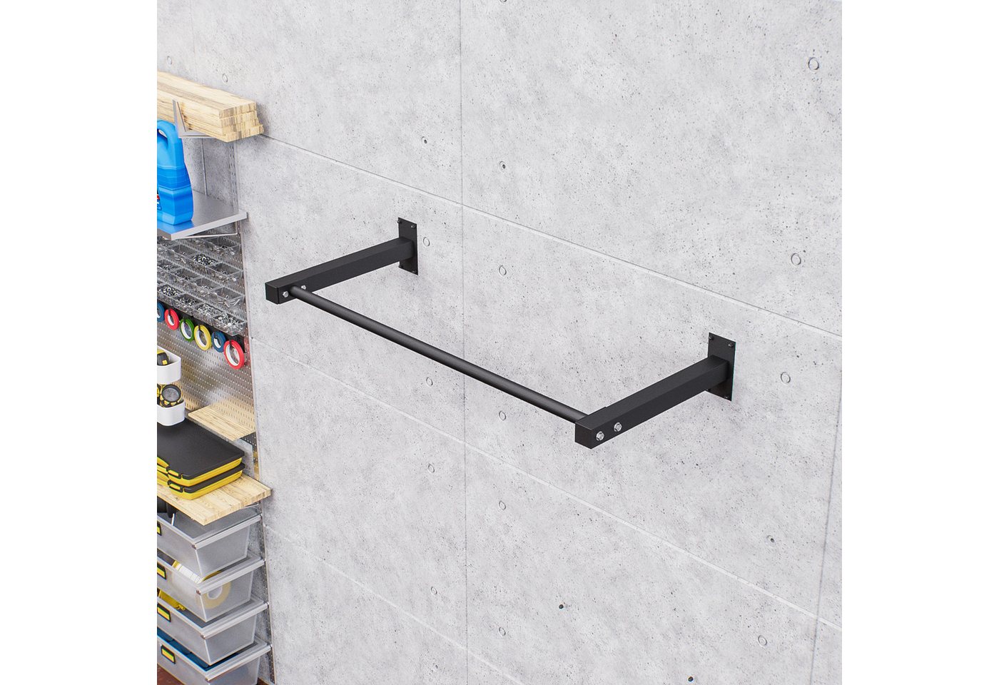QLS Klimmzugstange 120CM Wand - Decke, Reckstange Klimmzug Stange Turnstange Fitness Calistenics – Bild 3 von 5